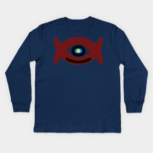 One eyed cute monster Kids Long Sleeve T-Shirt